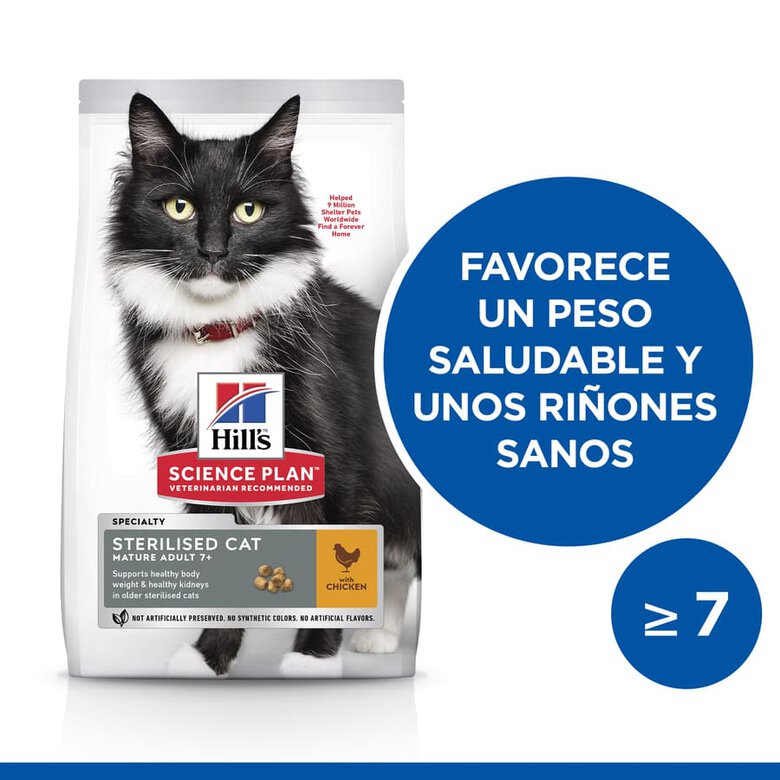 Hill's Science Plan Sterilised Mature Adult Pollo pienso para gatos, , large image number null